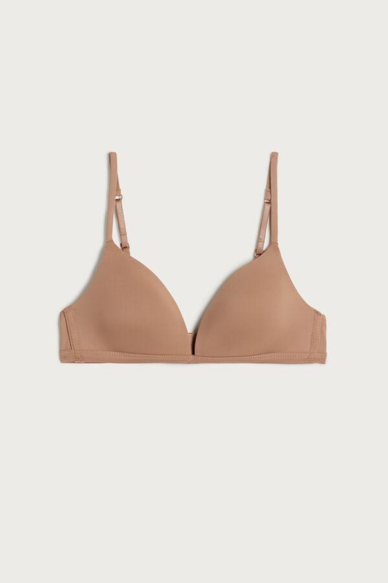 Intimissimi Tiziana Microfiber Triangle BH Dame Beige | DK4868RW