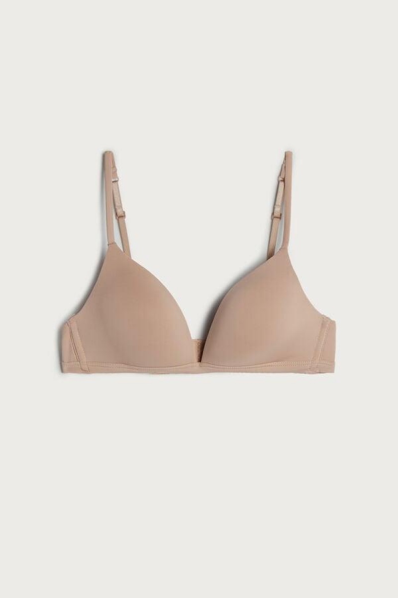 Intimissimi Tiziana Microfiber Triangle BH Dame Beige | DK4602FM