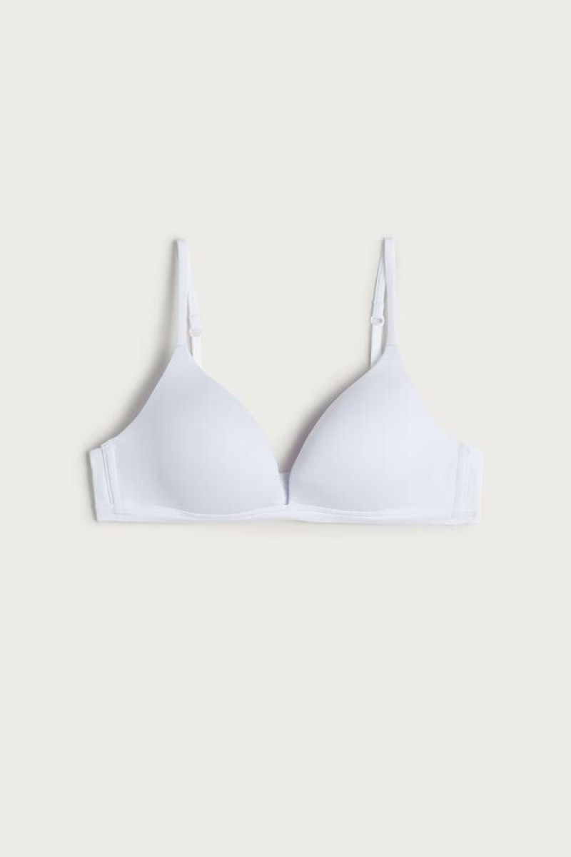 Intimissimi Tiziana Microfiber Triangle BH Dame Hvide | DK4600HK