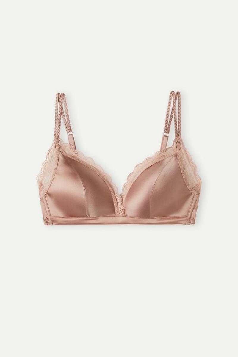 Intimissimi Tiziana Silk and Blonder Triangle BH Dame Lyserød | DK4915UT