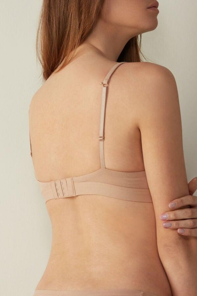 Intimissimi Tiziana Triangle in Bomulds BH Dame Beige | DK4876FM