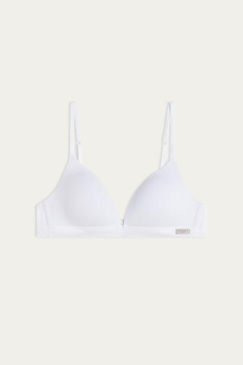 Intimissimi Tiziana Triangle in Bomulds BH Dame Hvide | DK4873NB