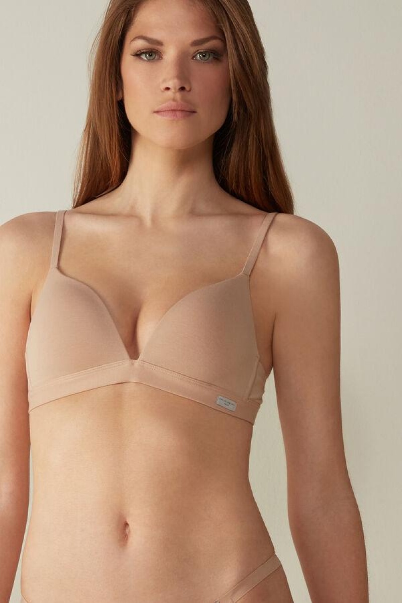 Intimissimi Tiziana Triangle in Bomulds BH Dame Beige | DK4630AP