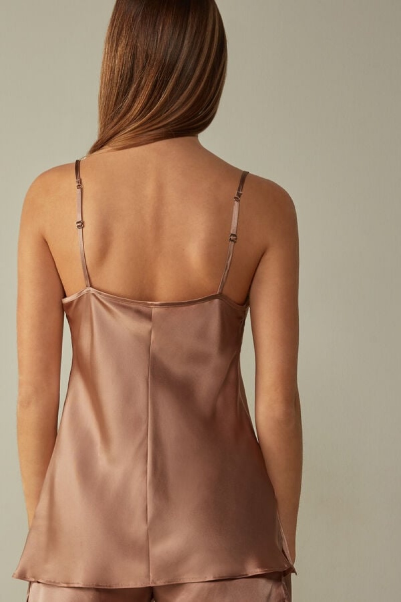 Intimissimi Top in Silk Satin Tank Top Dame Lyserød | DK4363AP