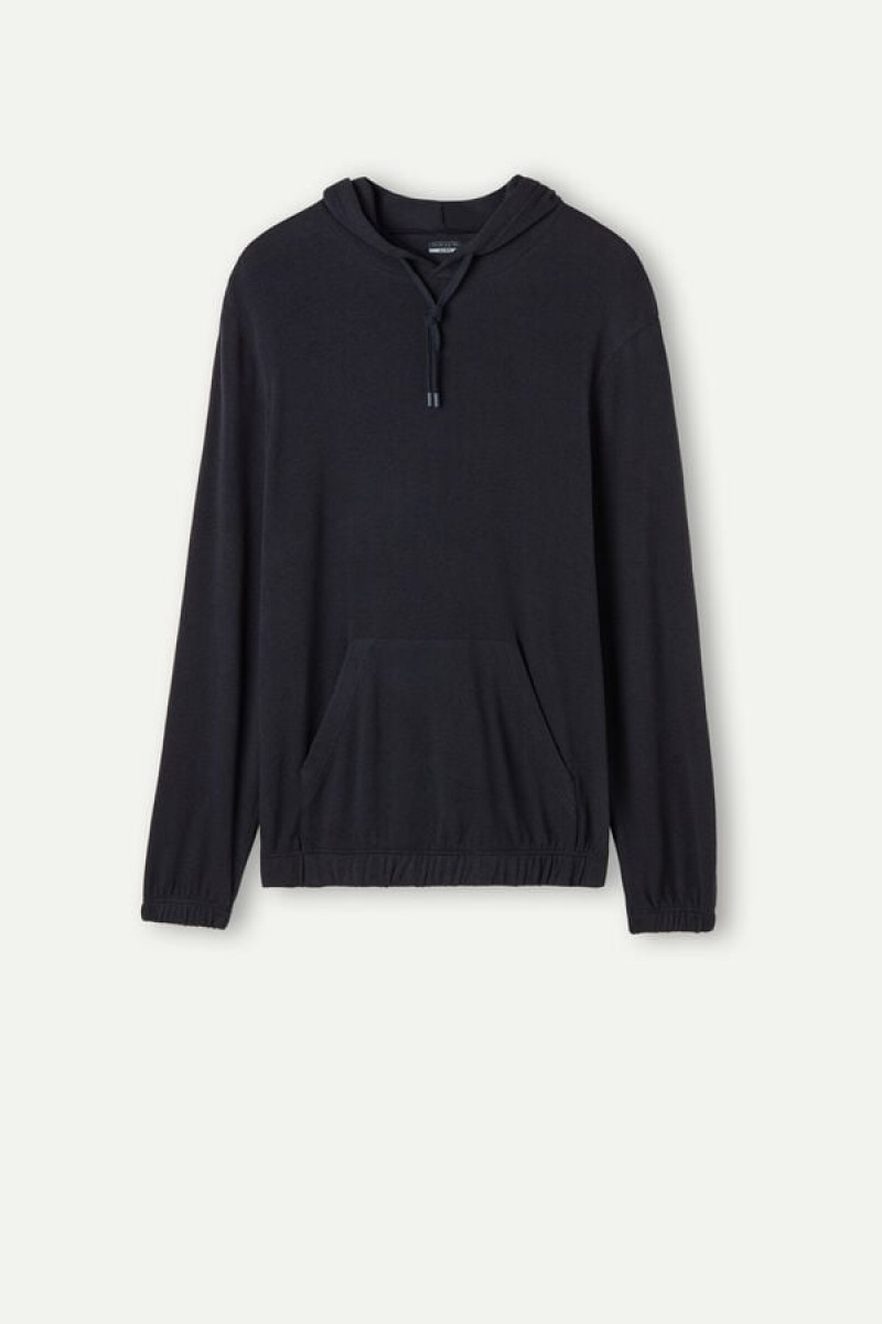 Intimissimi Tricot Sweatshirt Lange Ærmer Herre Blå | DK3108QZ