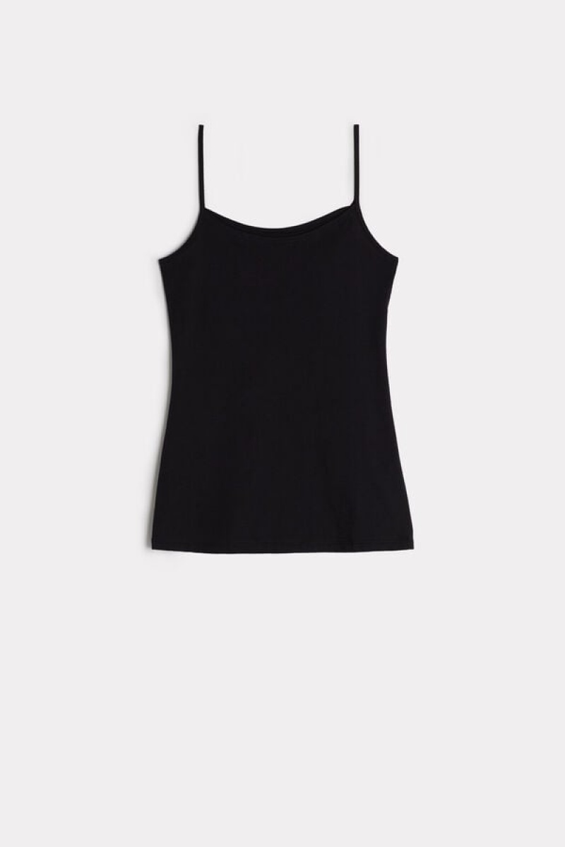 Intimissimi Ultrafresh Supima® Bomulds Vest Tank Top Dame Sort | DK4376TV