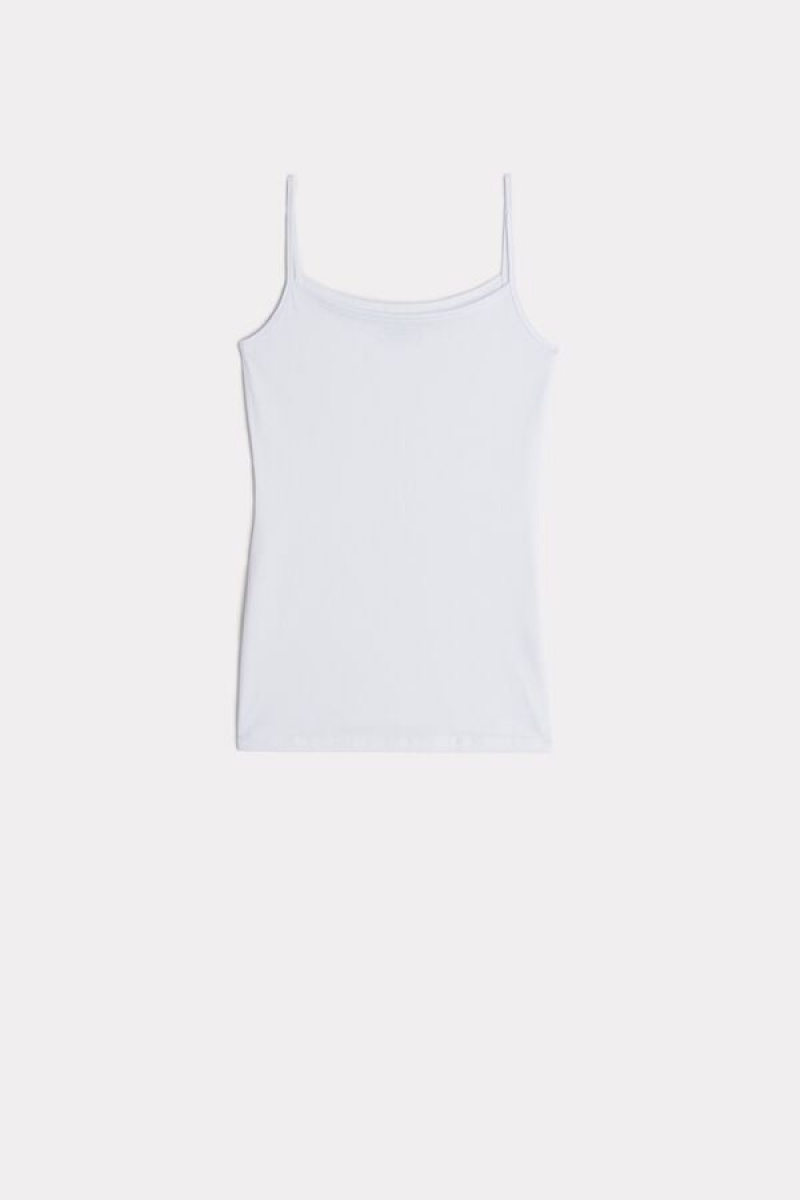 Intimissimi Ultrafresh Supima® Bomulds Vest Tank Top Dame Hvide | DK4375YU