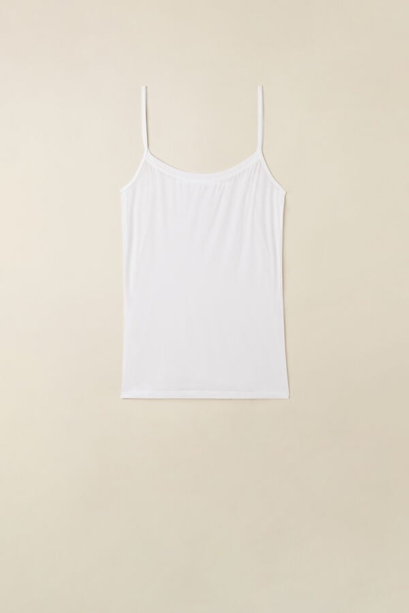 Intimissimi Ultralight Microfiber Tank Top Dame Hvide | DK4283ZG