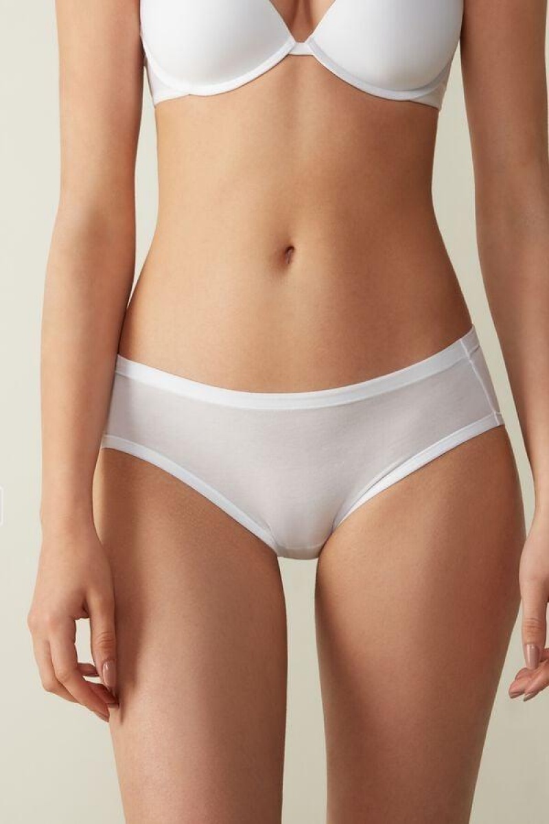 Intimissimi Ultralight Supima® Bomulds Briefs Trusser Dame Hvide | DK3621UT