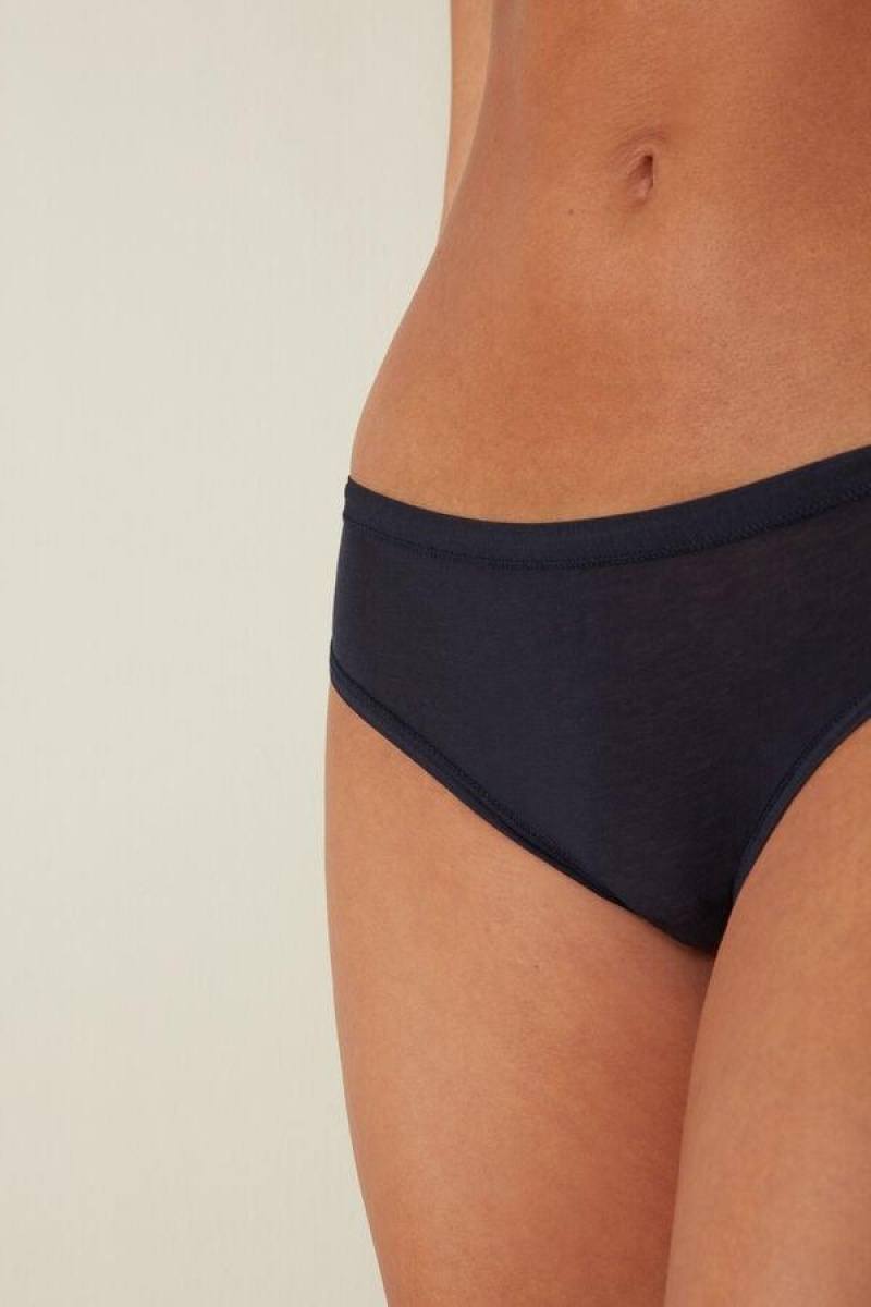 Intimissimi Ultralight Supima® Bomulds Briefs Trusser Dame Blå | DK3620IS