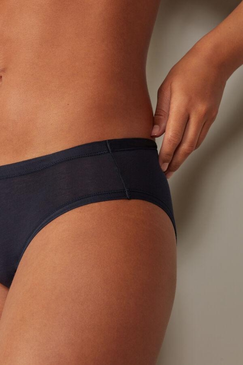 Intimissimi Ultralight Supima® Bomulds Briefs Trusser Dame Blå | DK3620IS