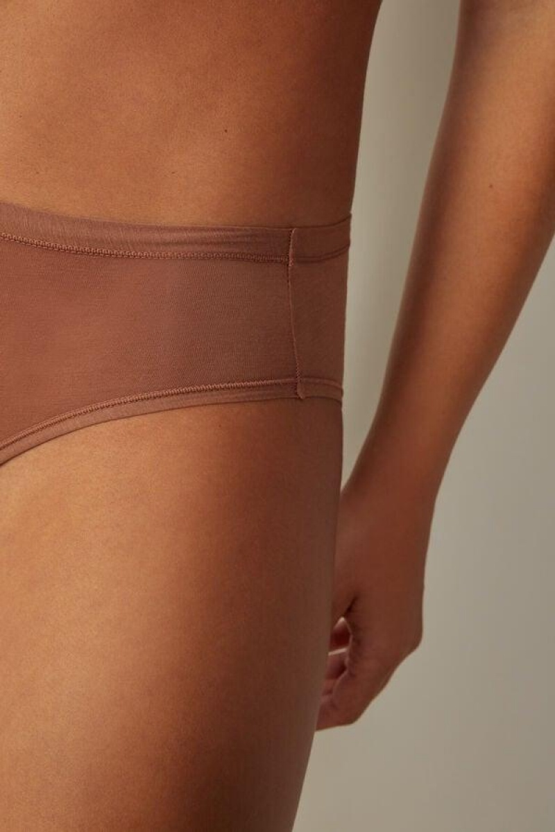 Intimissimi Ultralight Supima® Bomulds Briefs Trusser Dame Mørkebeige | DK3605CE