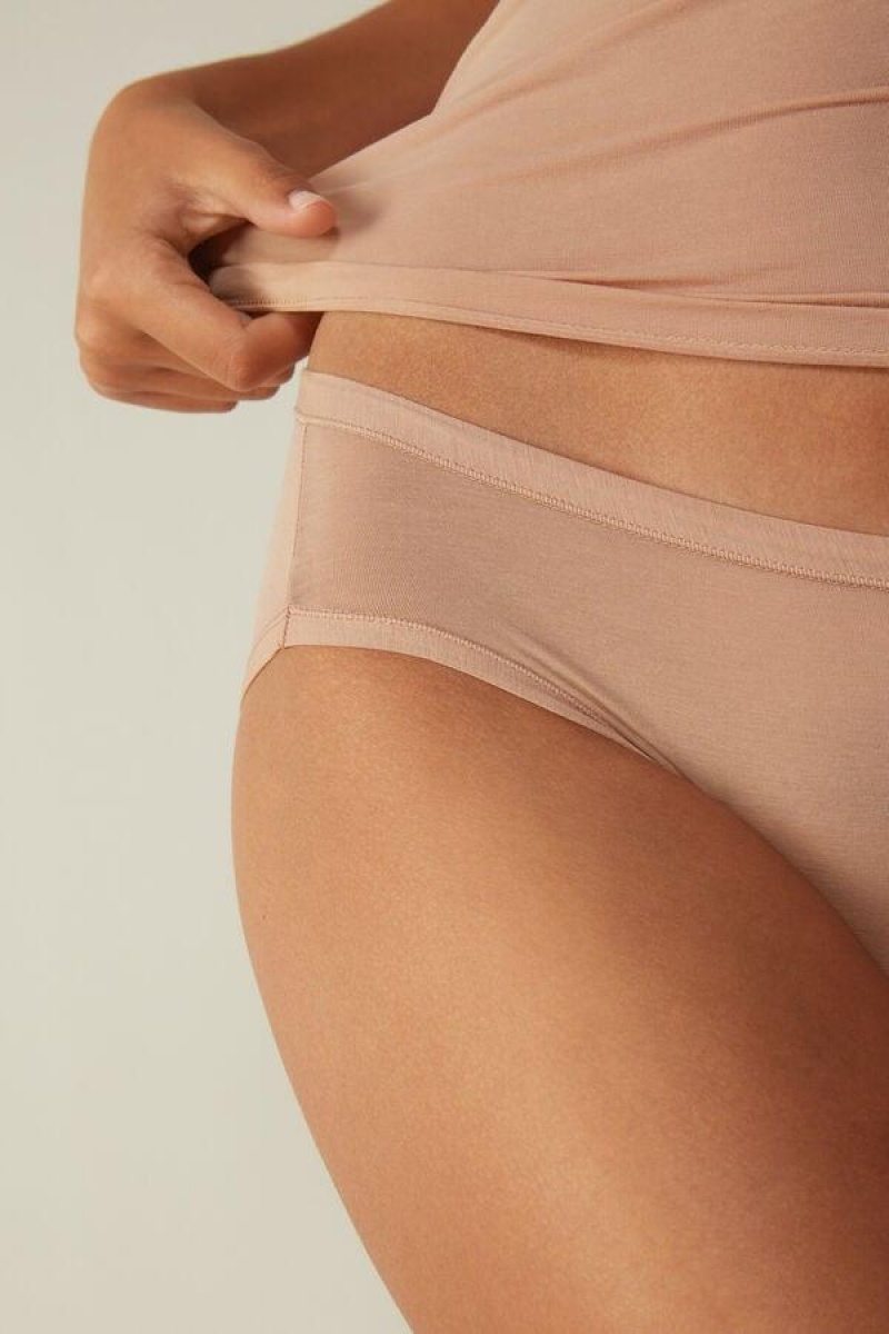 Intimissimi Ultralight Supima® Bomulds Briefs Trusser Dame Beige | DK3604VD