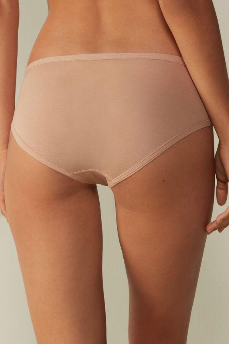 Intimissimi Ultralight Supima® Bomulds Briefs Trusser Dame Beige | DK3604VD