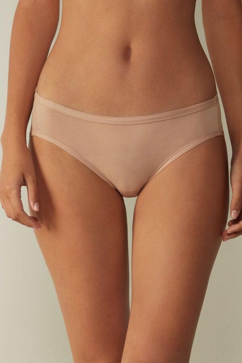 Intimissimi Ultralight Supima® Bomulds Briefs Trusser Dame Beige | DK3604VD