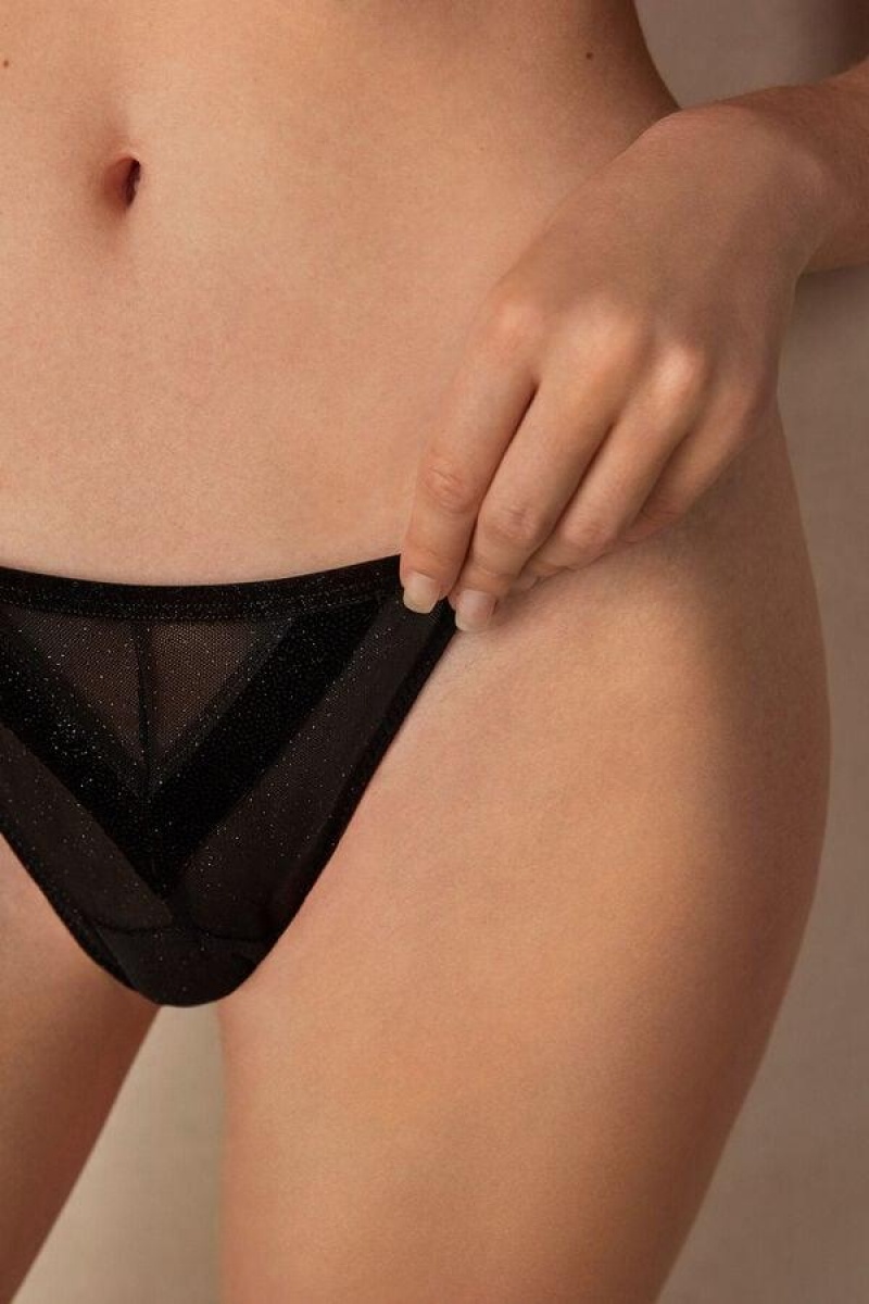 Intimissimi Under the Stars String Thong Trusser Dame Sort | DK3794GL