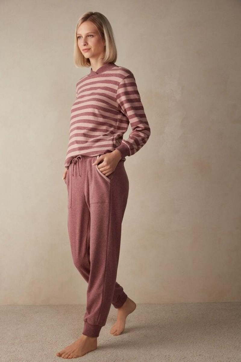 Intimissimi Vinter Candies Full Length Cuffed Pants Pyjamas Dame Mørkelyserød | DK4004DN