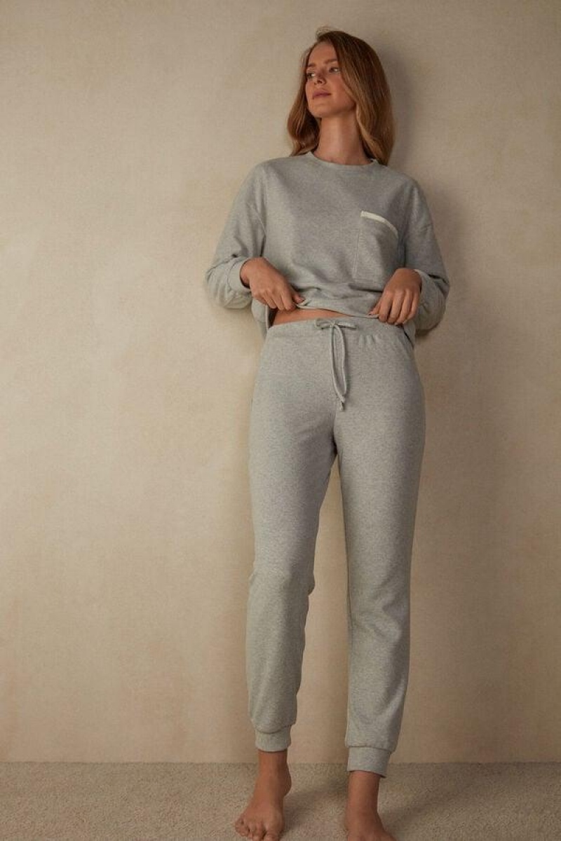 Intimissimi Warm Cuddles Full Length Cuffed Pants Pyjamas Dame Grå | DK4001HK