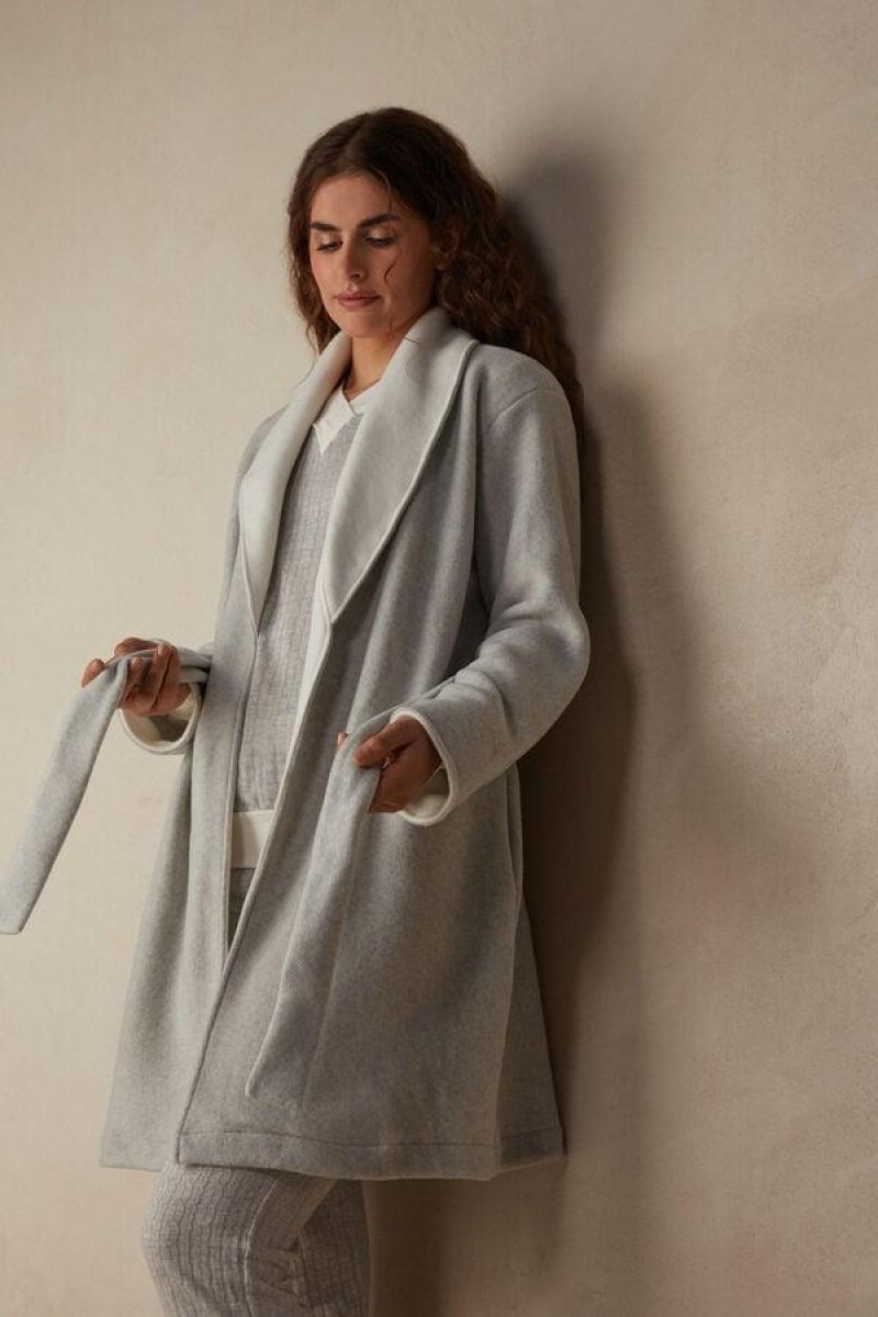 Intimissimi Warm Cuddles Robe Pyjamas Dame Grå Hvide | DK3856TV