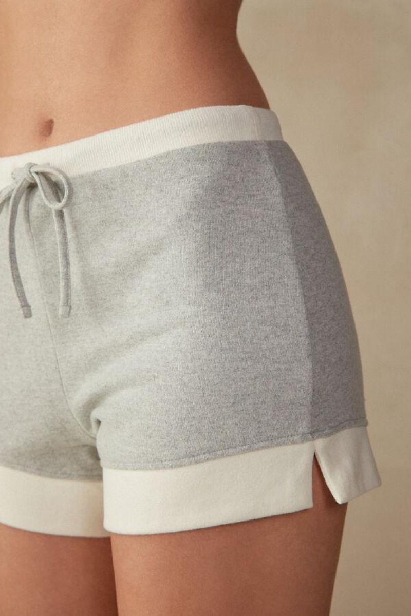 Intimissimi Warm Cuddles Shorts Pyjamas Dame Grå Hvide | DK4073CE