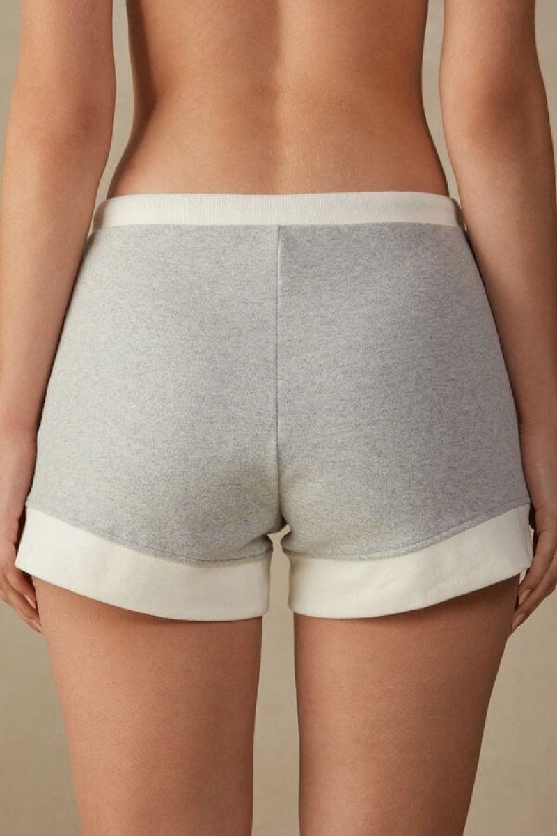 Intimissimi Warm Cuddles Shorts Pyjamas Dame Grå Hvide | DK4073CE