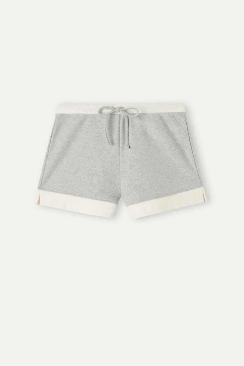 Intimissimi Warm Cuddles Shorts Pyjamas Dame Grå Hvide | DK4073CE