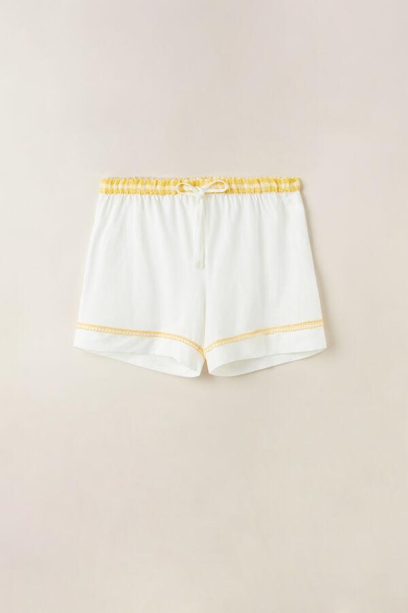 Intimissimi Yellow Submarine Shorts in Supima® Ultrafresh Bomulds Pyjamas Dame Hvide | DK4068QZ