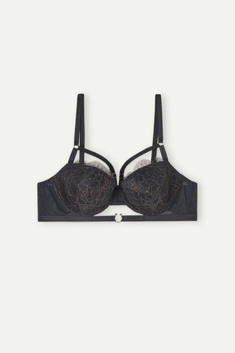 Intimissimi Your Private Party Sofia Balconette BH Dame Sort Guld | DK5013OR