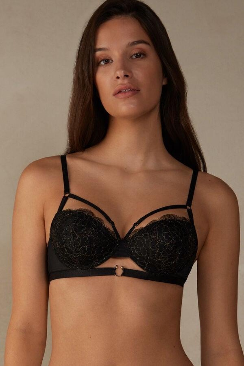 Intimissimi Your Private Party Sofia Balconette BH Dame Sort Guld | DK5013OR