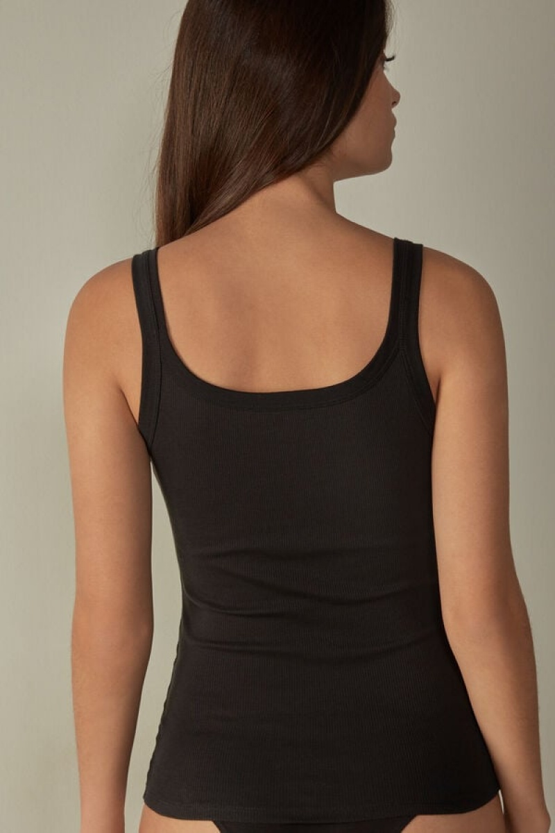 Intimissimi in Supima® Bomulds Tank Top Dame Sort | DK4373IS